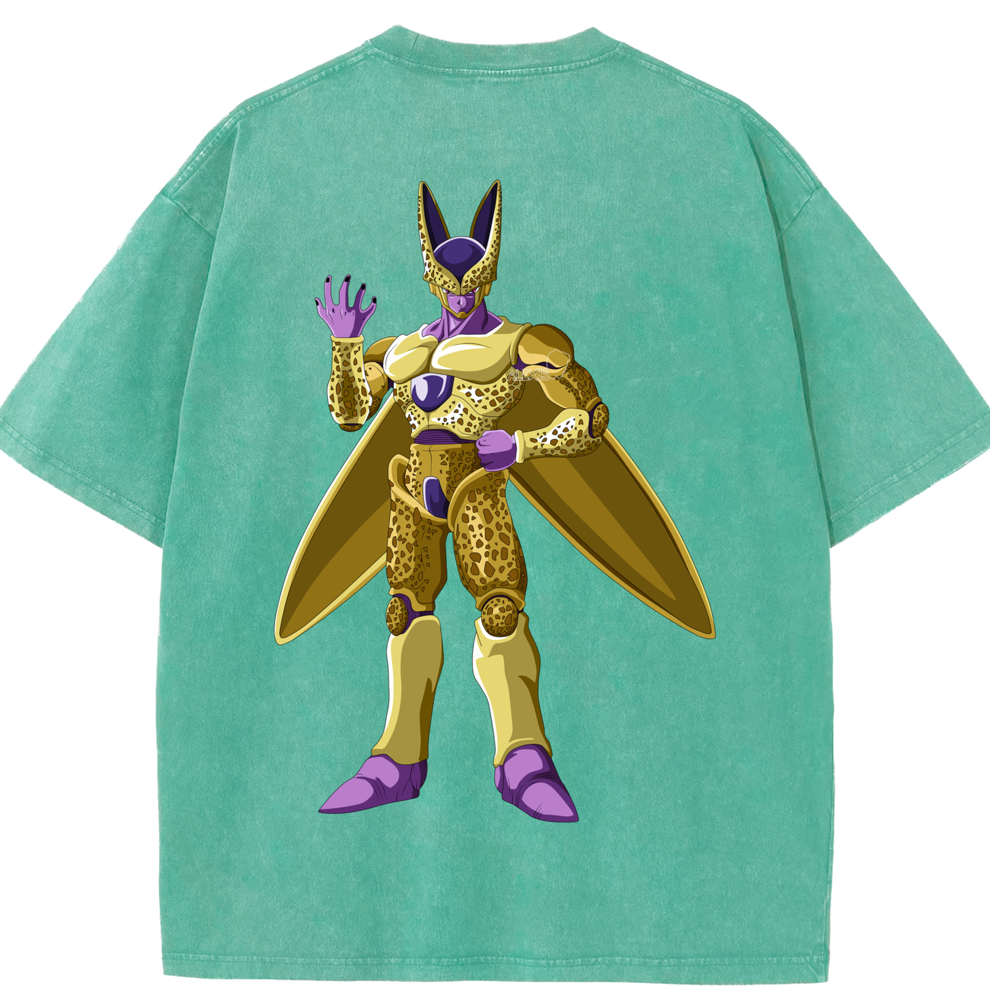 （画像用） ドラゴンボール セル DRAGON BALL Cell 綿100% ヴィンテージ風 半袖Tシャツ（背面プリント）